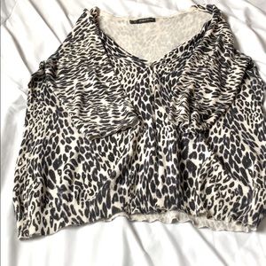 Maurices Leopard Print Button down Sweater
